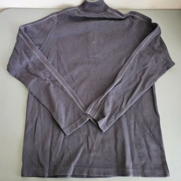 Hathaway Snap Ribbed Mock Neck Sweater/Pullover Gray Medium - Picture 2 of 5